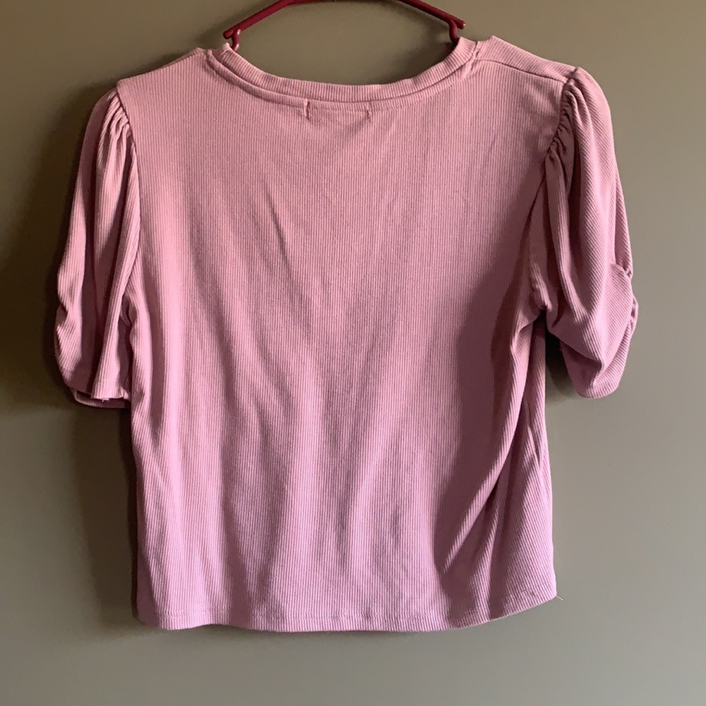 Pink Rib Knit Crop Top - Picture 3 of 6